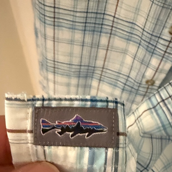 Patagonia Light Blue Plaid Shirt - Picture 3 of 5